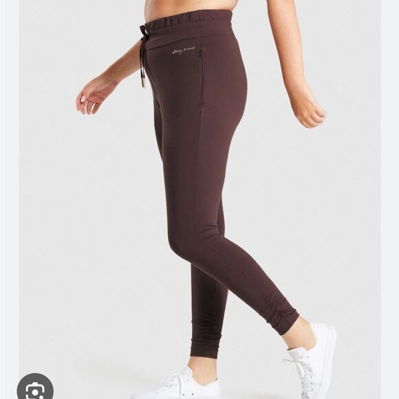 Gymshark X Whitney Simmons High Waist Fitted Jogger size XS Brown - Picture 2 of 10